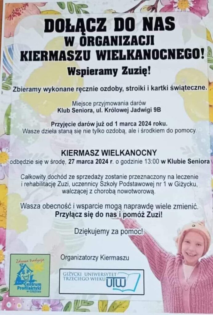 Kiermasz Wielkanocny na Rzecz Zuzi Jaworek – 27.03.2024