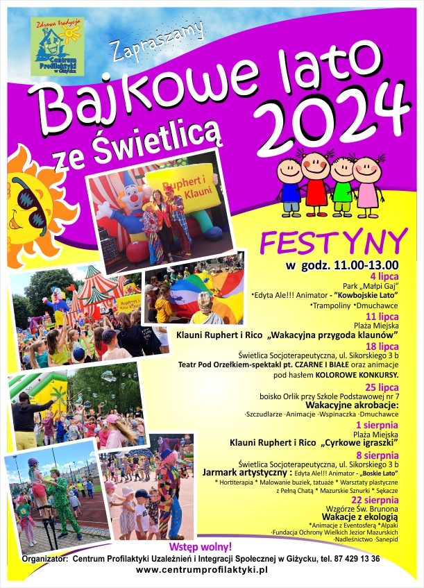 Bajkowe Lato ze świetlicą – 4, 11, 18, 25.07.2024