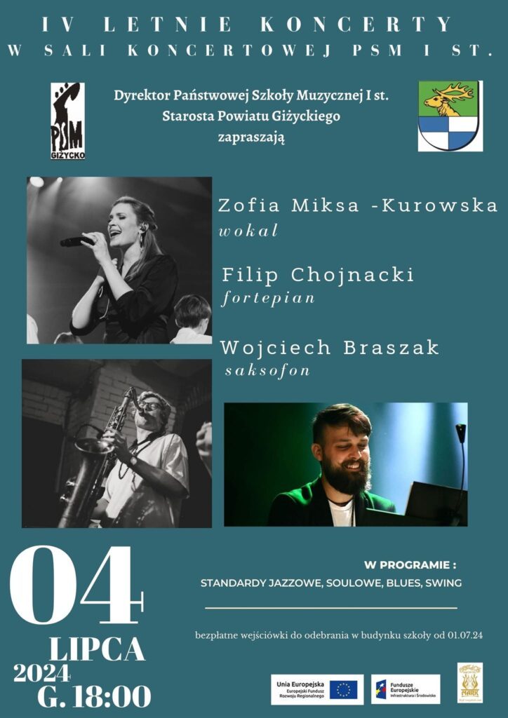Letnie koncerty w Szkole Muzycznej - 4,13,18.07.2024