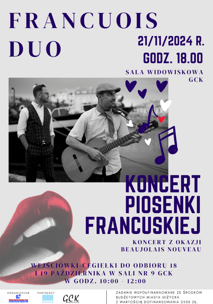 Koncert François DUO, 21.11.2024, g. 18.00, GCK