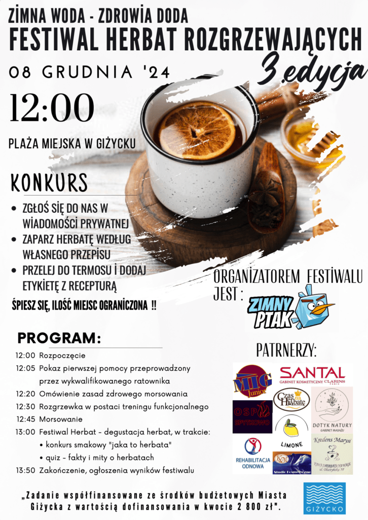 Festiwal herbat rozgrzewających , 8.12.2024, Plaża miejsca w Giżycku