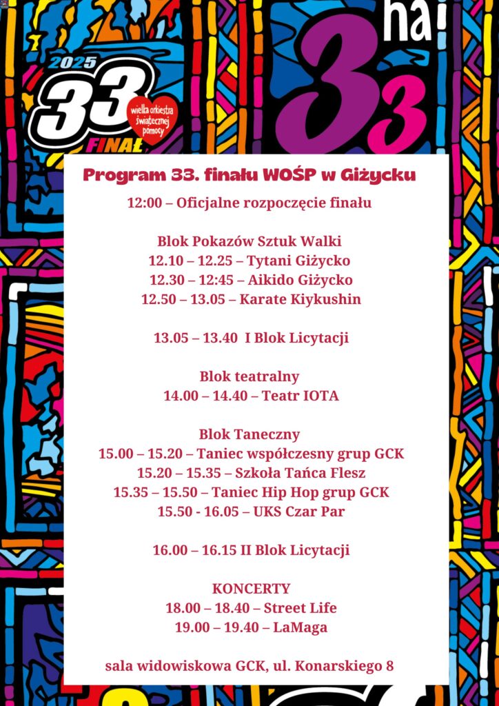 33 finał WOŚP w Giżycku, 26.01.2025
