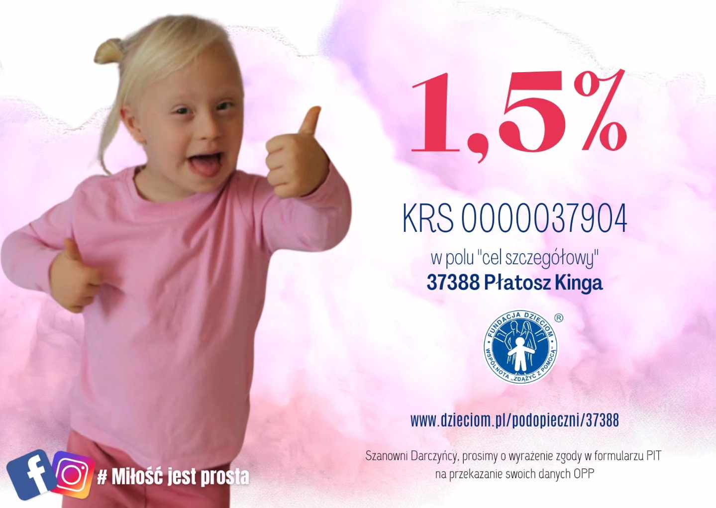 Poznajcie Kingę! A jak chcecie pomóc - to teraz naprawdę proste - tak jak "Miłość jest prosta" :)