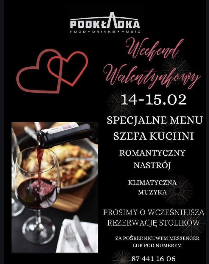 Weekend Walentynkowy w Podkładce, 14-16.02.2025, Podkładka RestoBar Giżycko