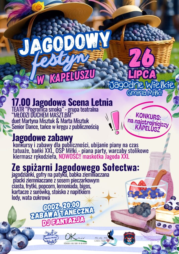 Jagodowy Festyn w Kapeluszu – 26 lipca w Jagodnych Wielkich