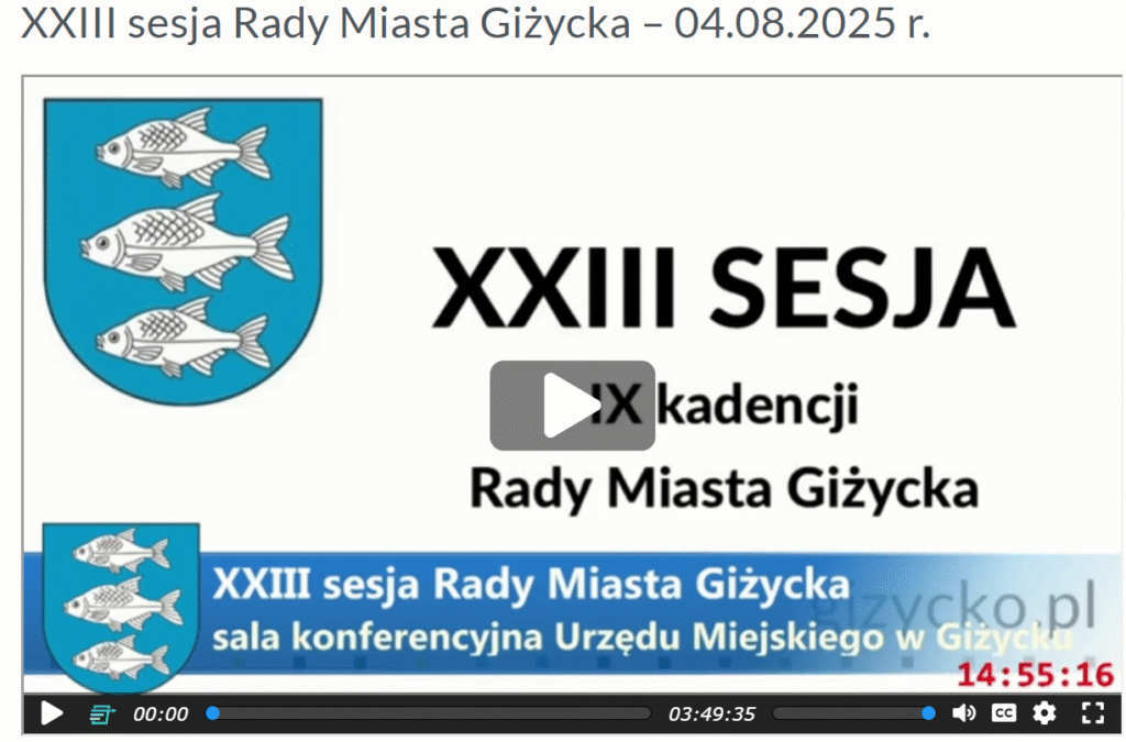 Sesje Rady Miasta Giżycko na żywo online. Zobacz, jak pracują radni