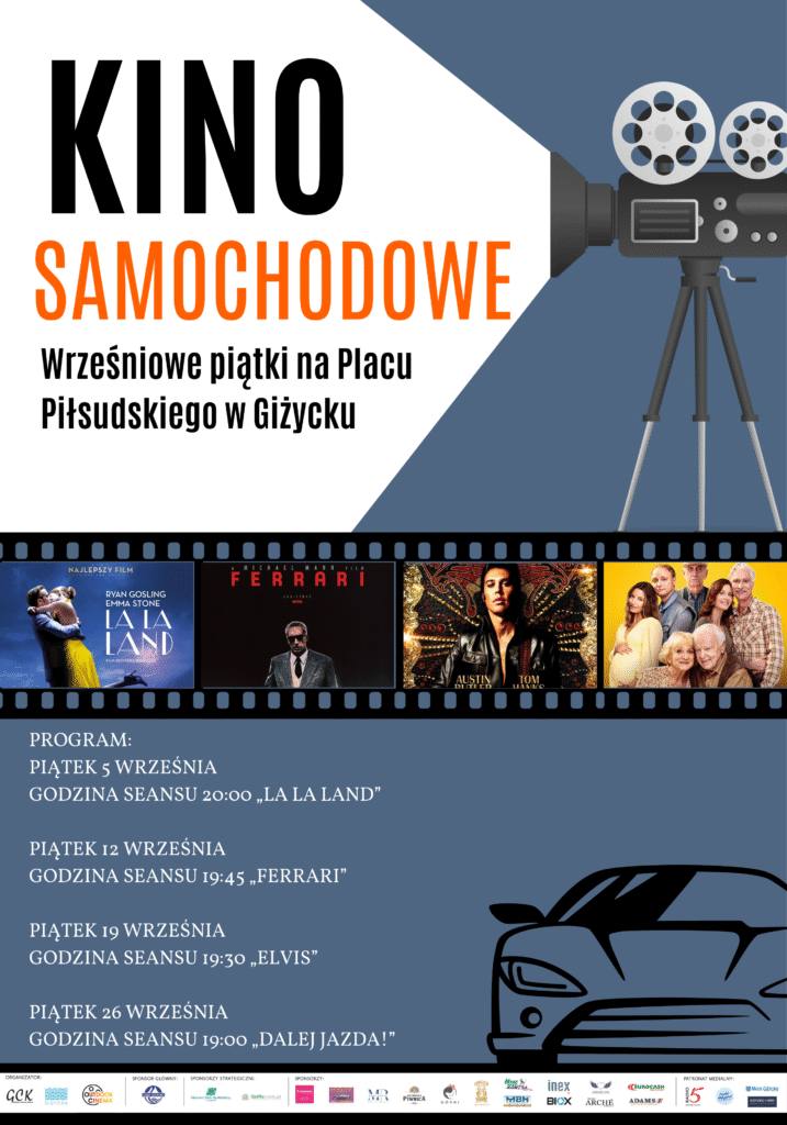 Kino Samochodowe w Giżycku – wrześniowe seanse pod chmurką