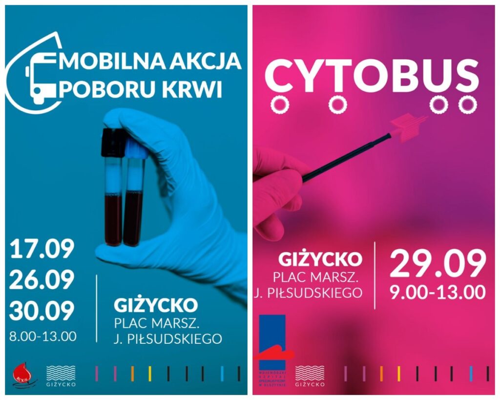Wrzesień w Giżycku pod znakiem zdrowia. Cytobus i akcje krwiodawstwa