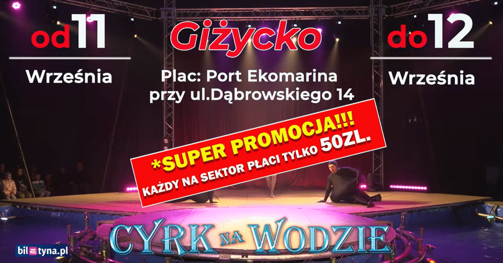 Cyrk na Wodzie – Nowy Program 2025 w Giżycku