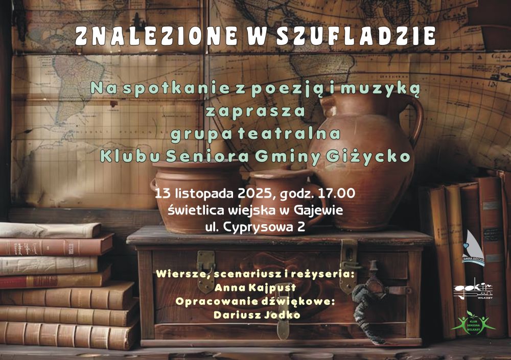 Wieczór poezji i muzyki „Znalezione w szufladzie” w Gajewie