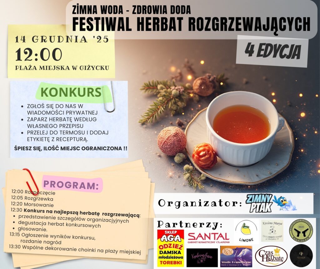 Festiwal Herbat Rozgrzewających w Giżycku – czwarta edycja na plaży miejskiej