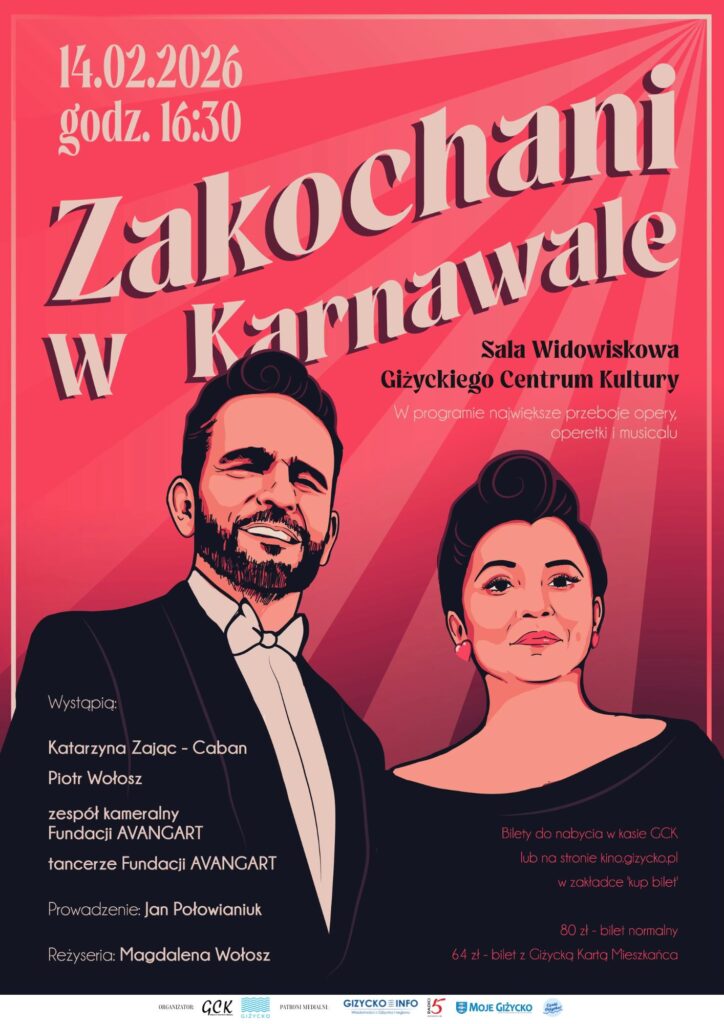 Zakochani w Karnawale. Walentynkowy koncert opery, operetki i musicalu w Giżycku
