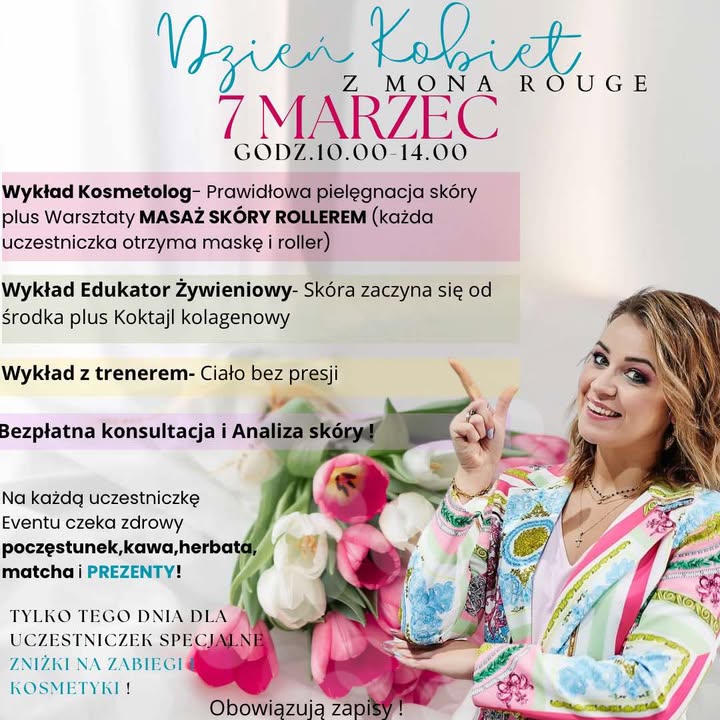 Dzień Kobiet w Mona Rouge w Giżycku. Wykłady, analiza skóry i prezenty