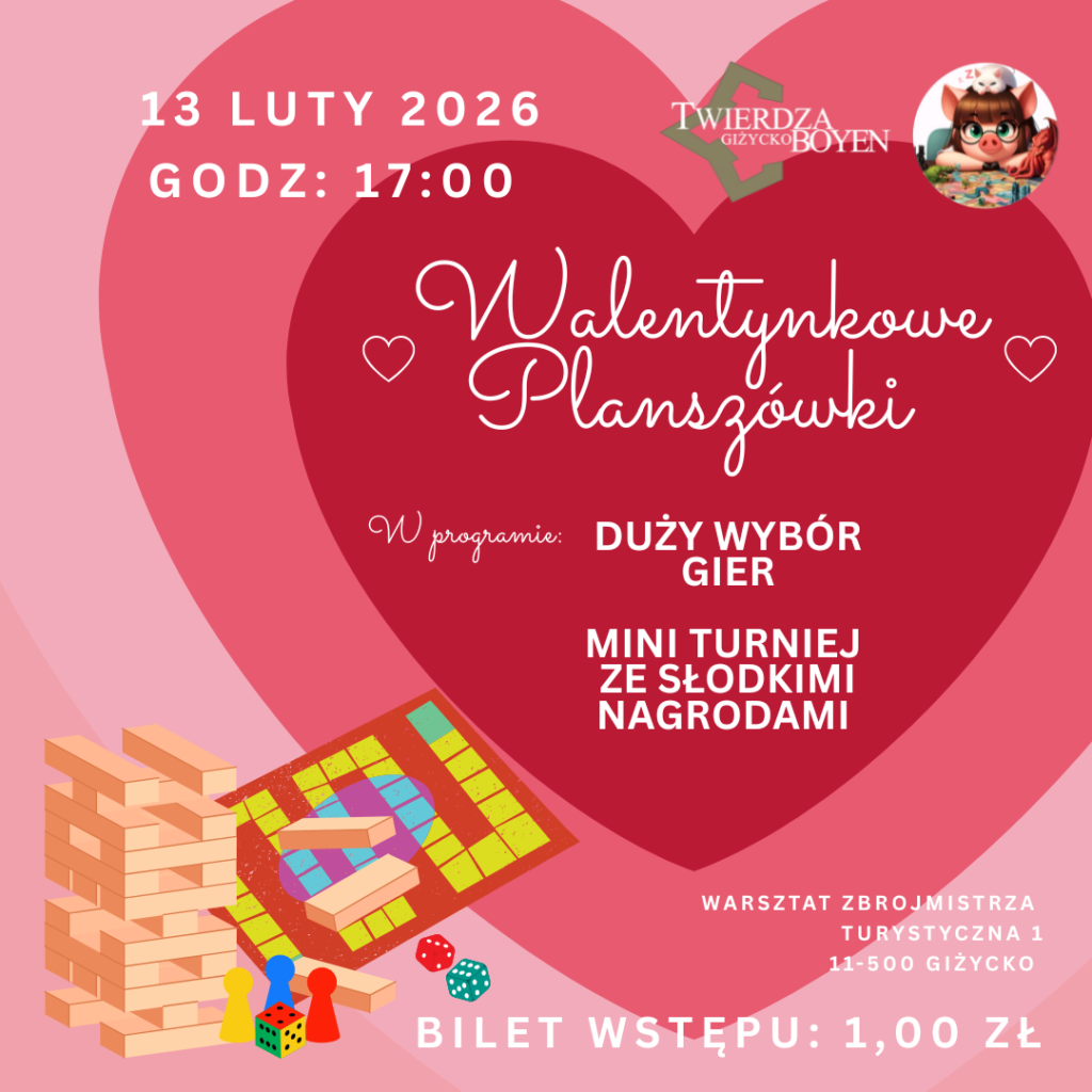 Walentynkowe planszówki w Twierdzy Boyen w Giżycku