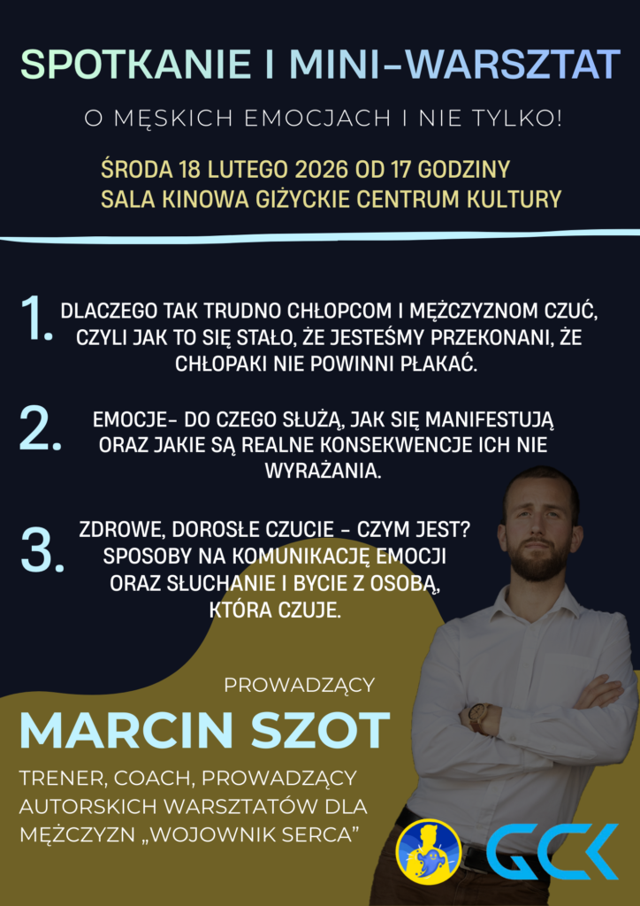 Chłopaki nie płaczą | spotkanie i mini-warsztat o emocjach w Giżycku
