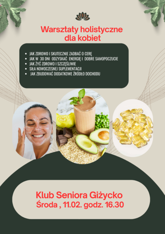 Warsztaty holistyczne dla kobiet | Klub Seniora Giżycko
