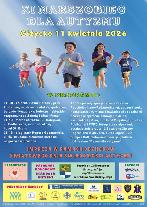 XI Marszobieg dla Autyzmu w Giżycku już 11 kwietnia