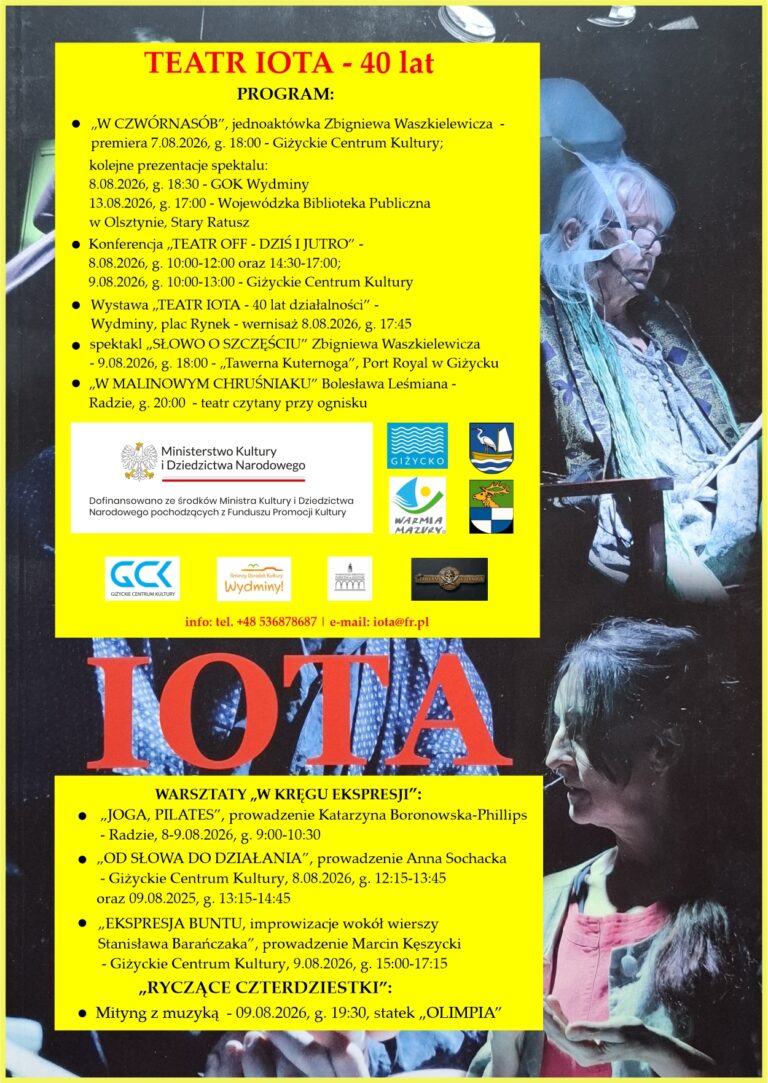 Teatr IOTA – 40 lat. Spektakle, warsztaty i wydarzenia w Giżycku i regionie
