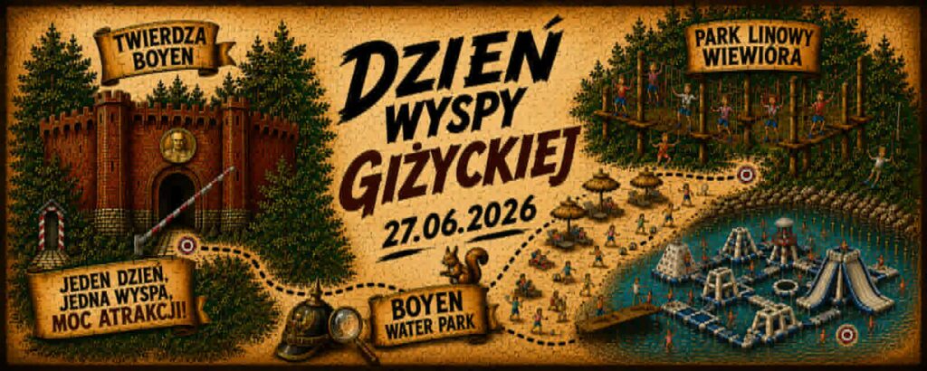 Start Wakacji 2026 na Wyspie Giżyckiej. Jeden dzień, trzy lokalizacje i moc atrakcji dla całych rodzin