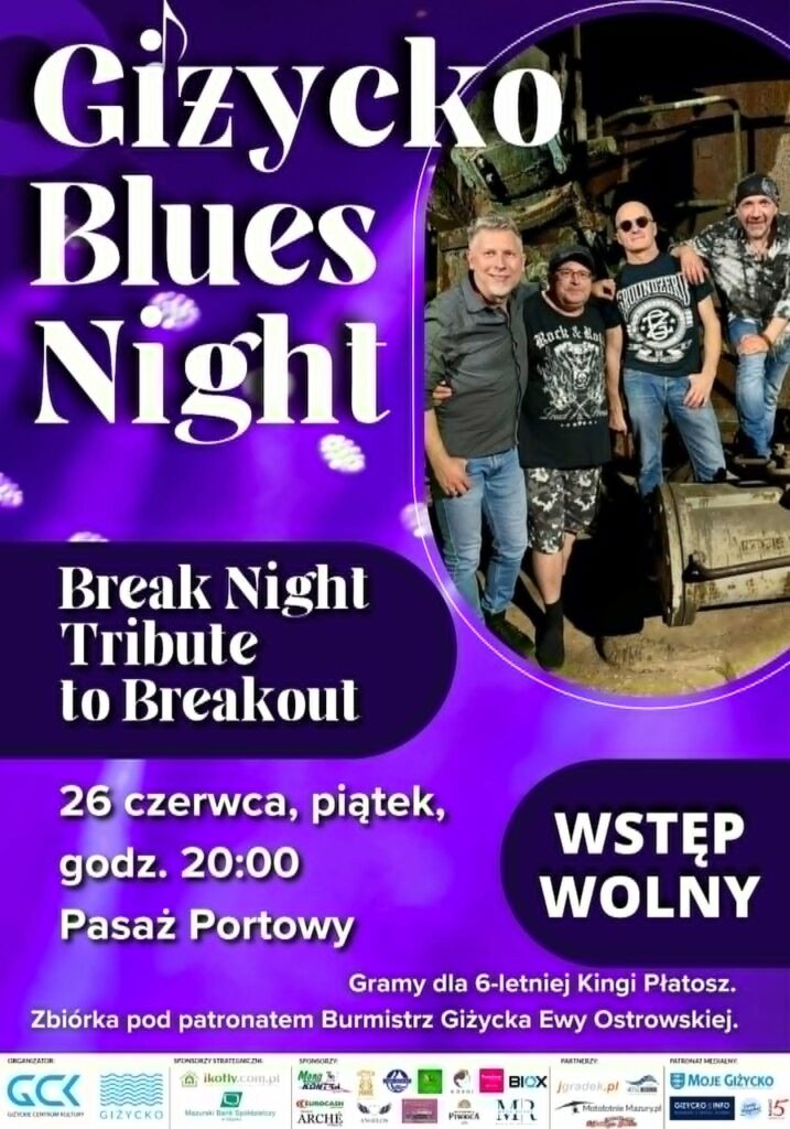 Giżycko Blues Night 2026. Break Night zagra tribute to Breakout w Pasażu Portowym