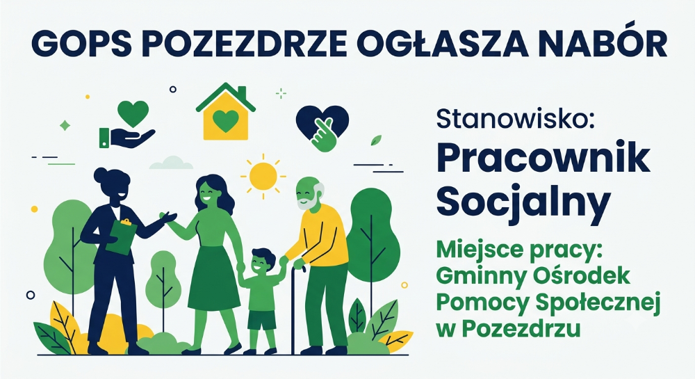 GOPS w Pozezdrzu szuka pracownika socjalnego. Nabór trwa do 17 lipca